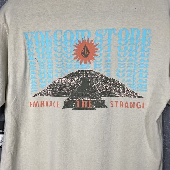 Volcom dooby short sleeve tee. “Embrace the Strange”. tan. Size small - Picture 8 of 9